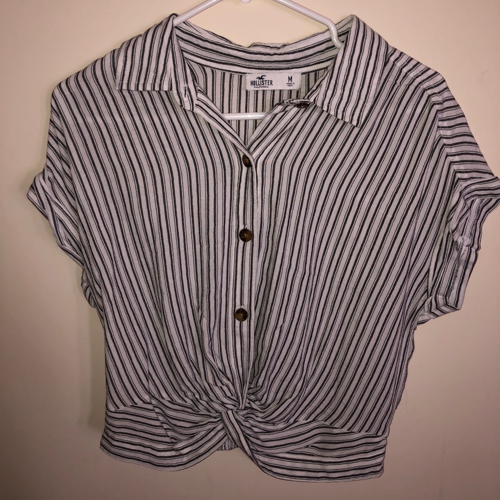 White and Blue striped button up